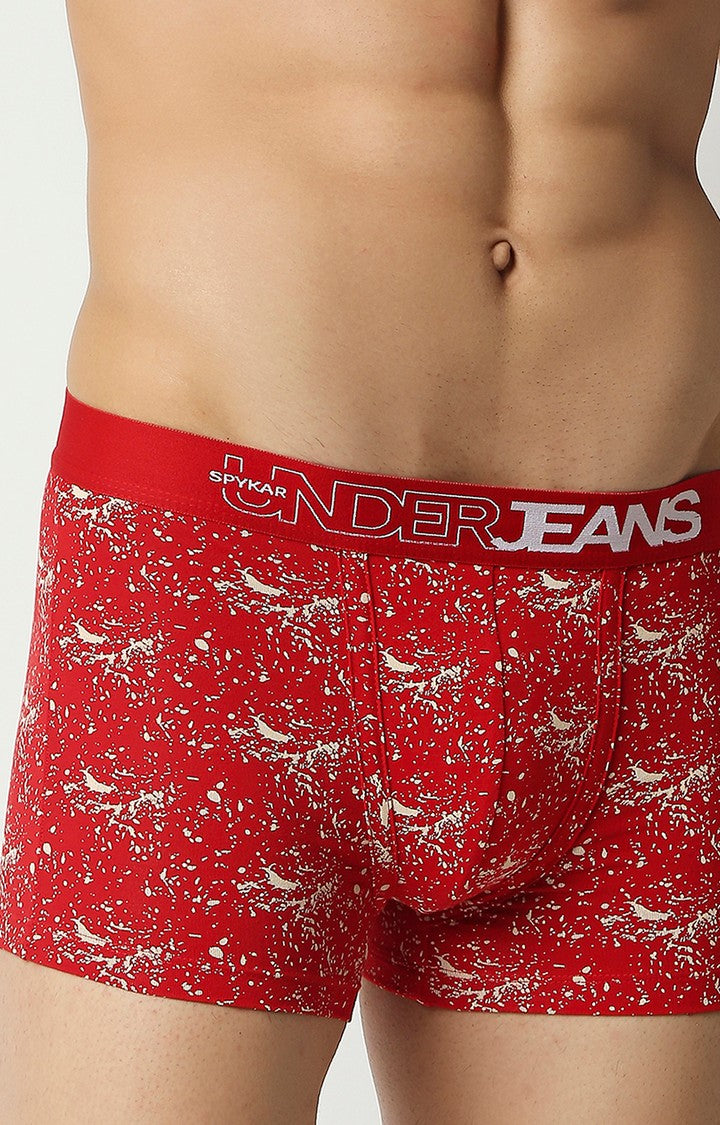 Buy Men Premium Red Cotton Blend Regular Fit Trunk Underjeans By