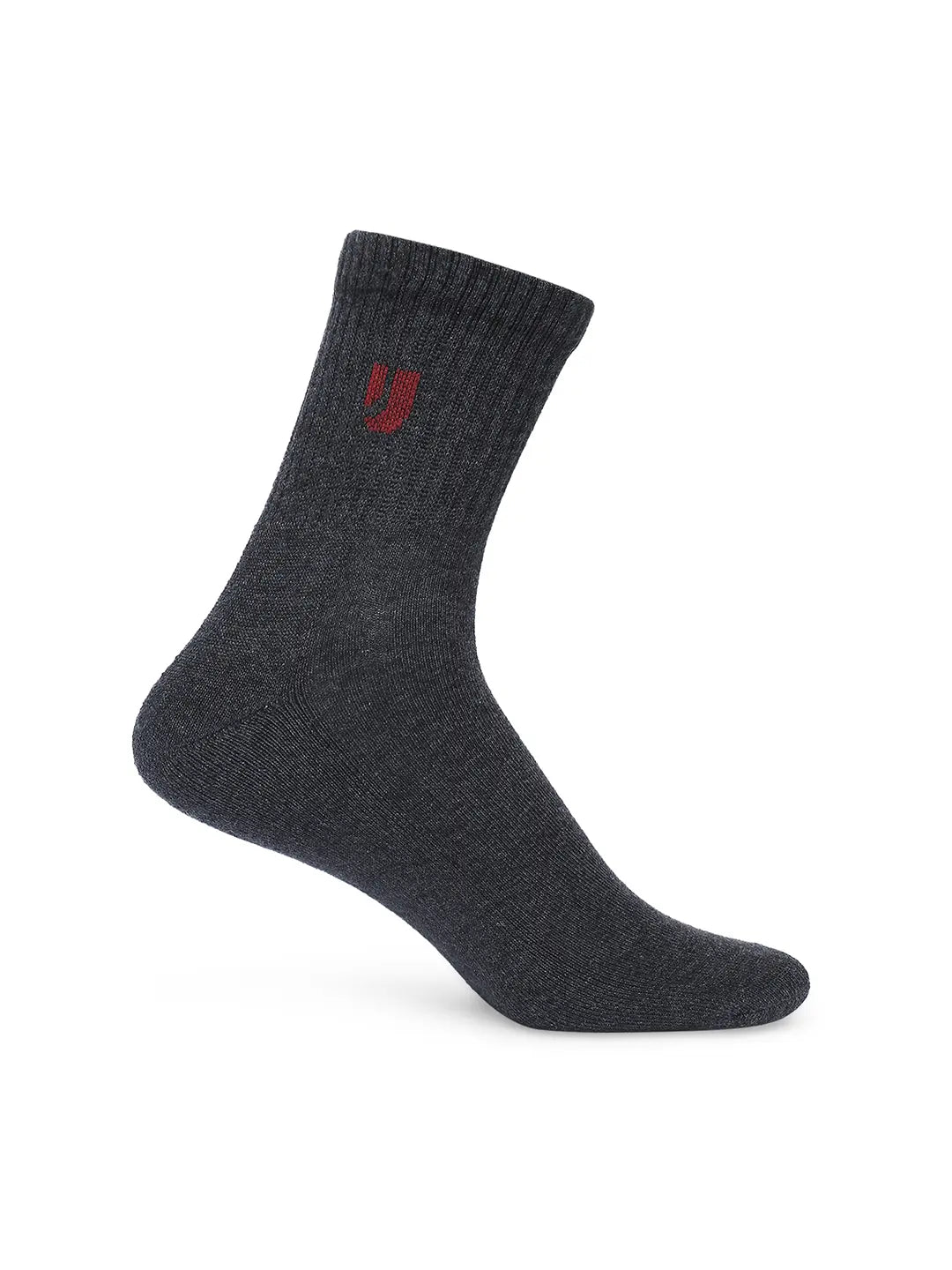 Men White & Anthra Melange Cotton Blend Ankle Length Socks - Pack Of 2 - Underjeans by Spykar