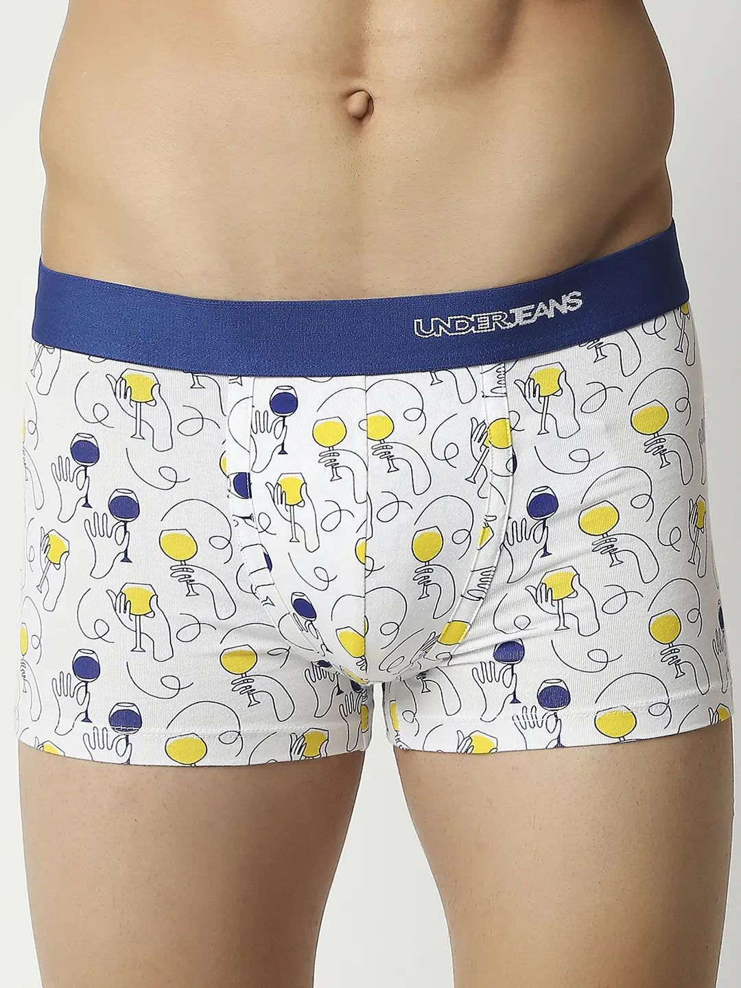 Men Premium Assorted Cotton Blend Printed Trunk - Pack Of 3- Underjeans by Spykar