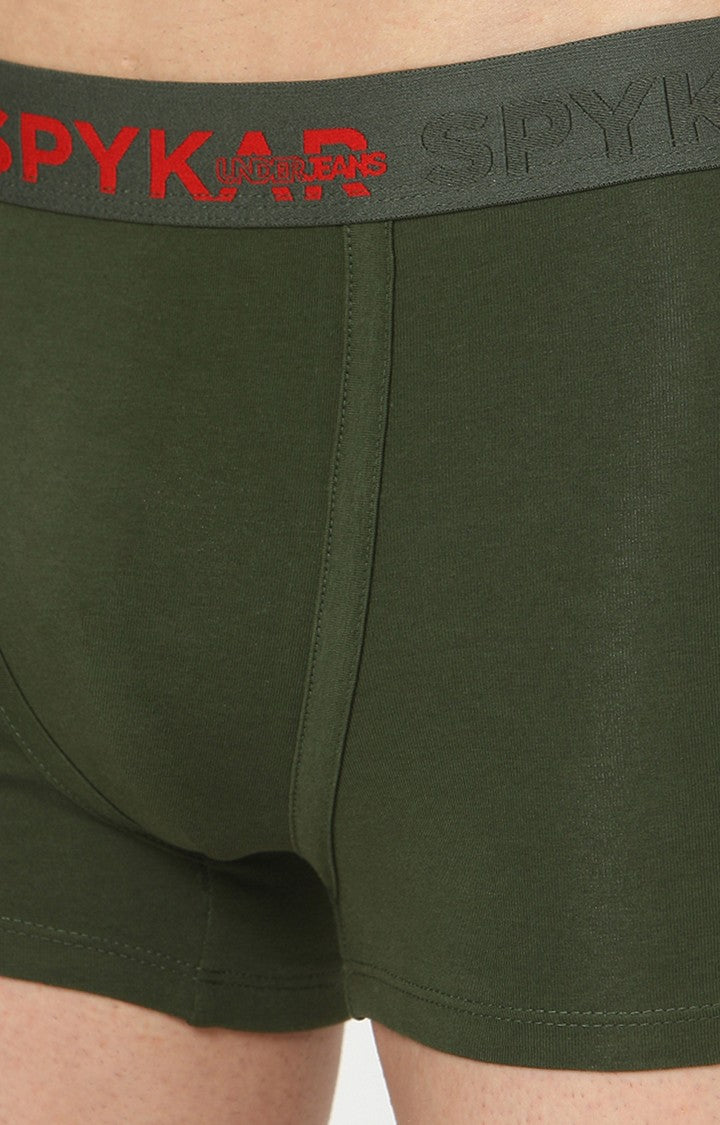 Underjeans by Spykar Men Premium Olive Cotton Blend Trunk