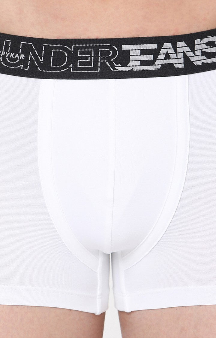 Underjeans By Spykar Men White Solid Trunks