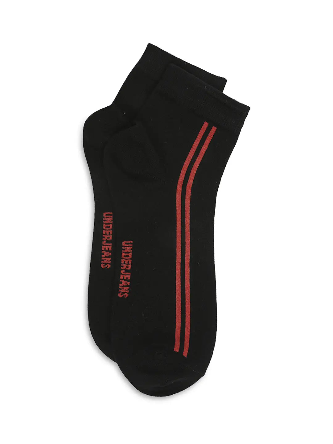 Men Premium White & Black Ankle Length Socks - Pack Of 2- Underjeans by Spykar