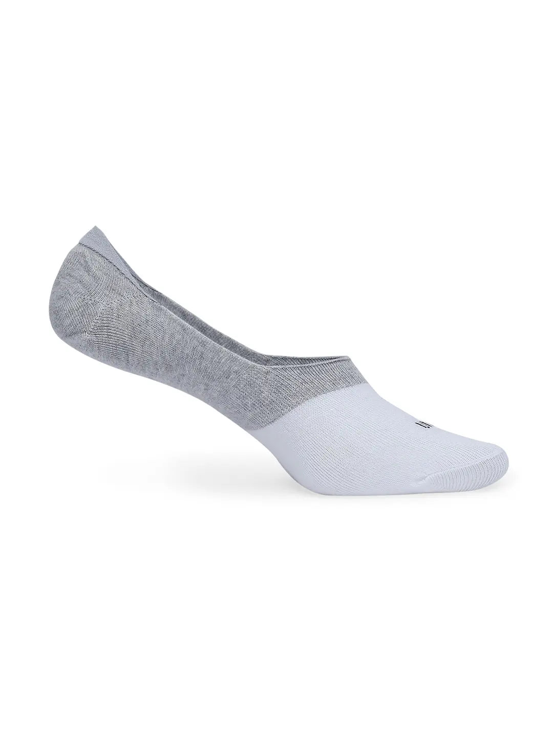 Men White & Bottle Green Cotton Blend No Show Socks - Pack Of 2 - Underjeans by Spykar