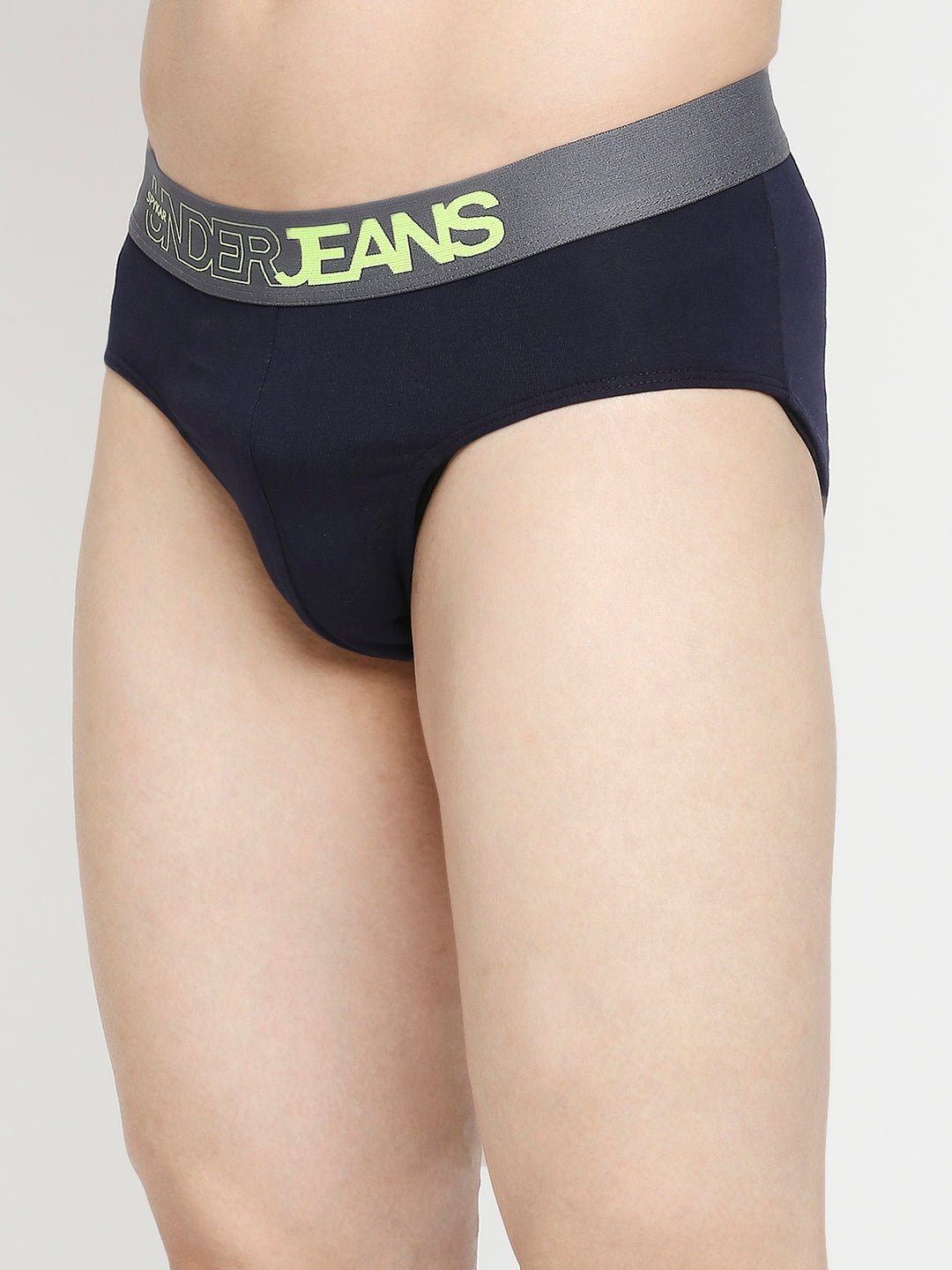 Men Premium Maroon & Navy Blue Cotton Blend Brief -Pack Of 2- UnderJeans by Spykar