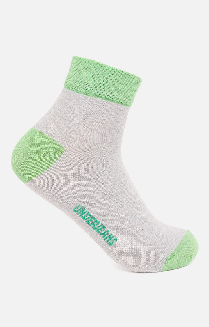 Men Premium Blue Green Grey Red Ankle Length (Non Terry) (Pack of 4) Socks- UnderJeans by Spykar
