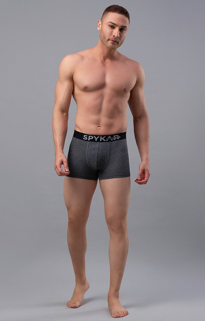 Grey Cotton Trunk for Men Premium - (Pack of 2)- UnderJeans by Spykar