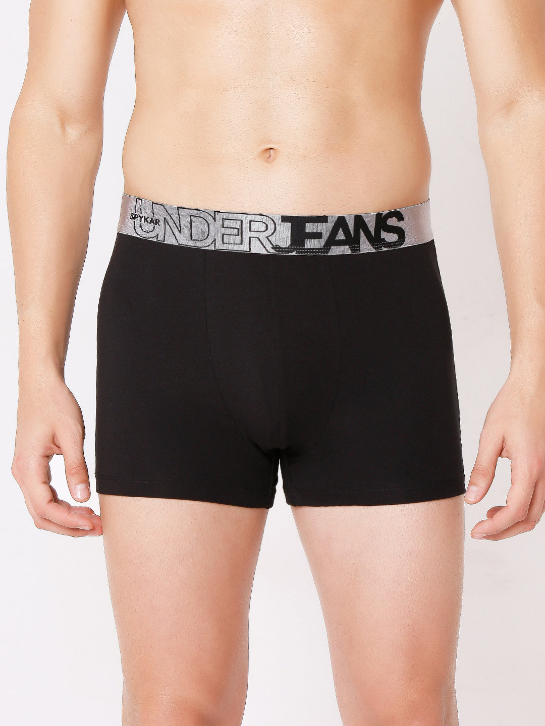 Men Premium Black & Red Cotton Blend Trunk (Pack of 2)- UnderJeans by Spykar