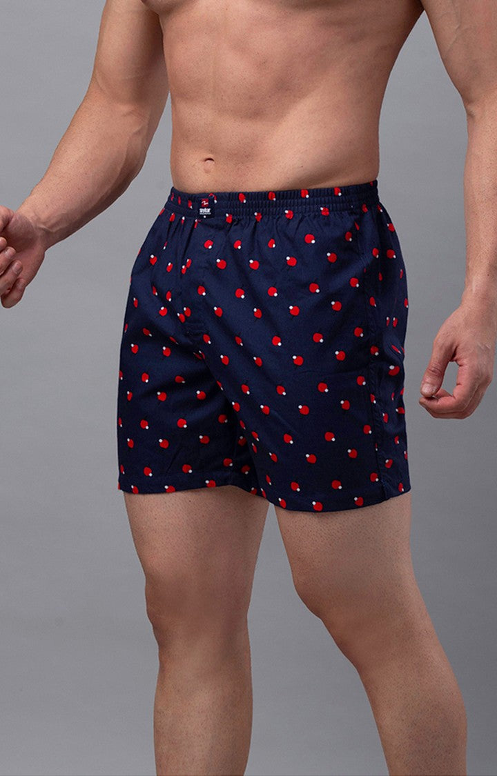 Blue Cotton Boxer for Men Premium - (Pack of 2)- UnderJeans by Spykar