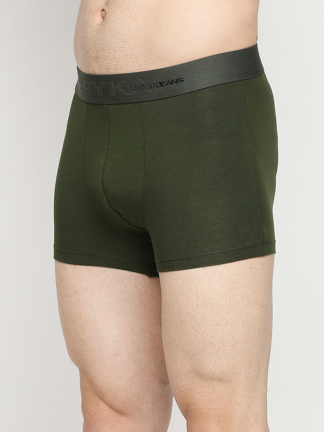 Men Premium Cotton Blend Olive Trunk- UnderJeans by Spykar