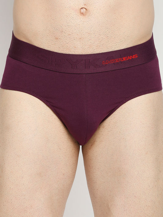 Underjeans by Spykar Men Premium Cotton Blend Purple Brief