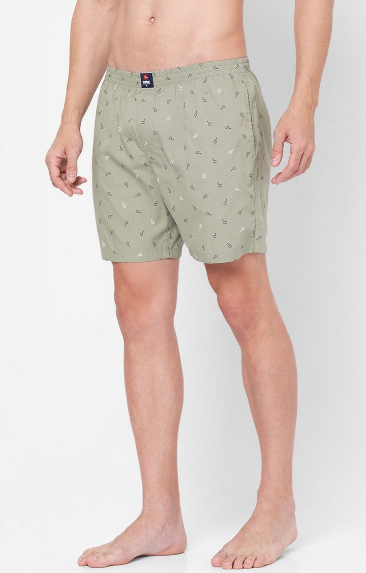 Men Premium Light Khaki Cotton Boxers - UnderJeans by Spykar