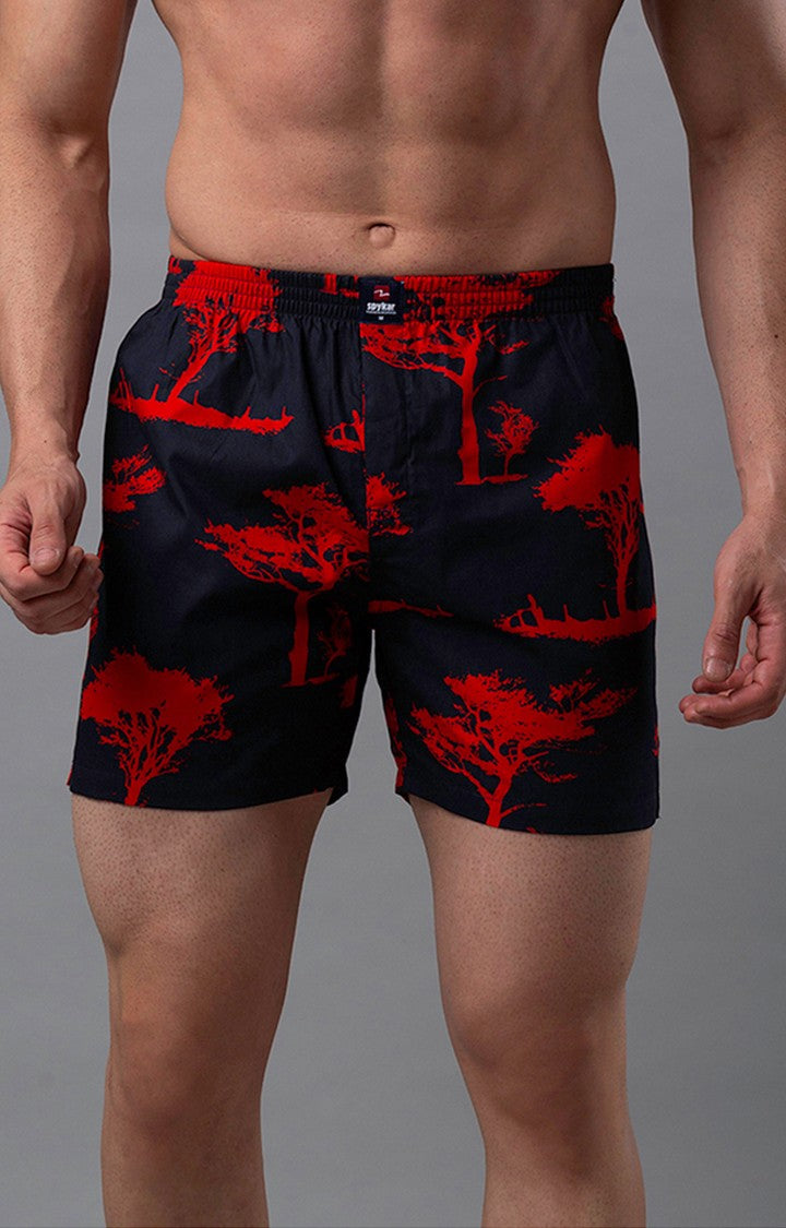 Blue Cotton Boxer for Men Premium - (Pack of 2)- UnderJeans by Spykar