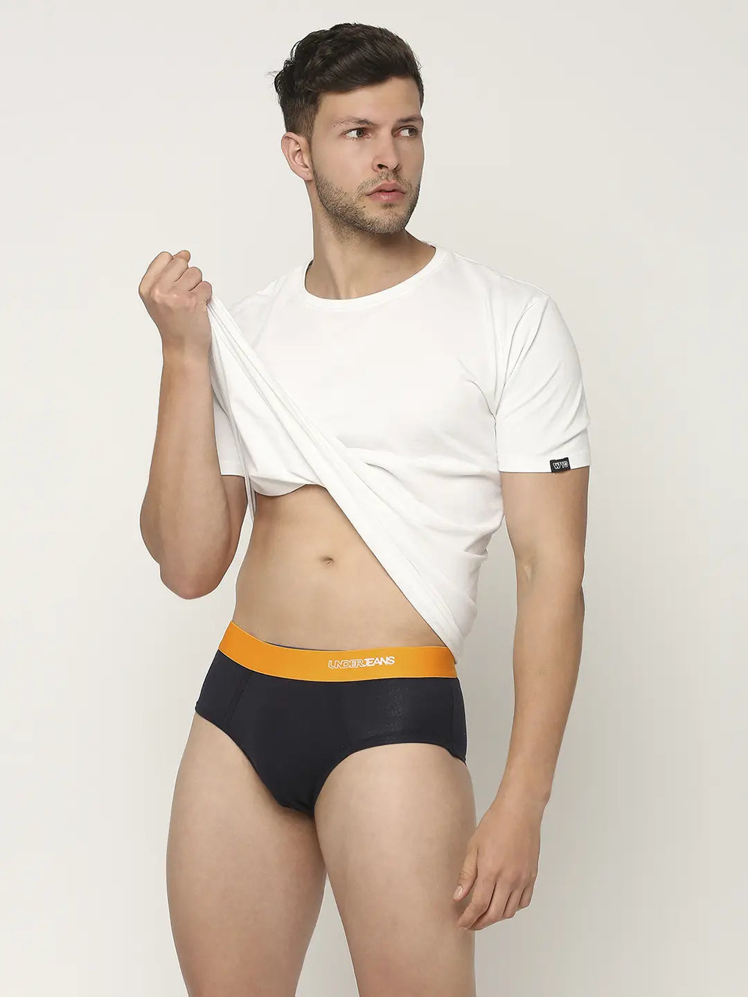Men Premium Assorted Cotton Blend Printed Brief - Pack Of 3- Underjeans by Spykar