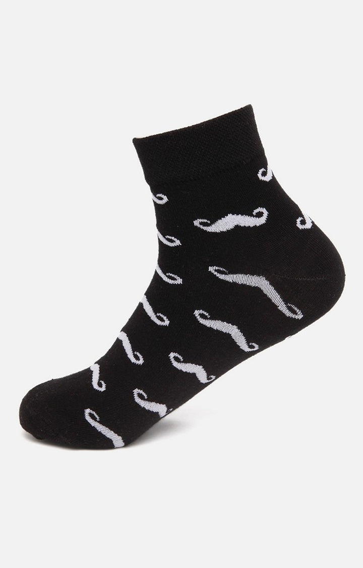 Men Premium Black Ankle Length (Non Terry) Single Pair of Socks- UnderJeans by Spykar