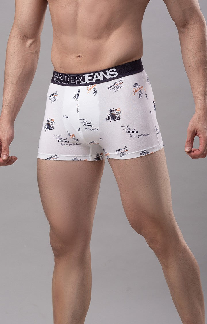Underjeans by Spykar Men Premium Cotton Blend White Trunk - (Pack of 2)