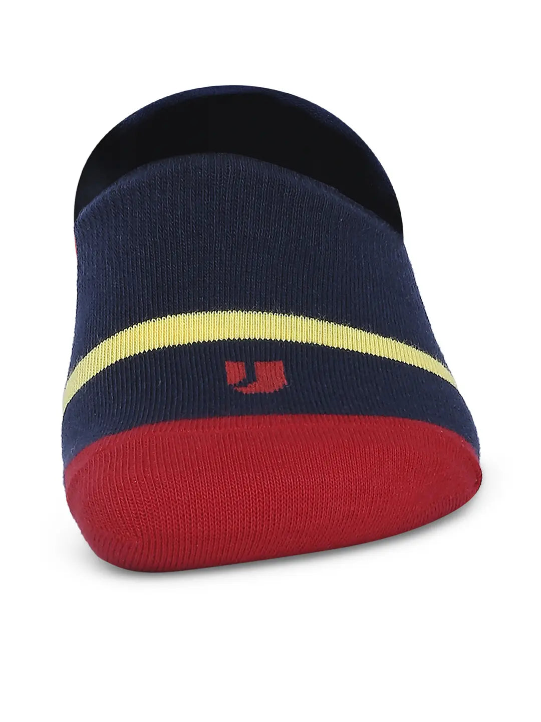 Men Navy & Dark Grey Cotton Blend No Show Socks - Pack Of 2 - Underjeans by Spykar