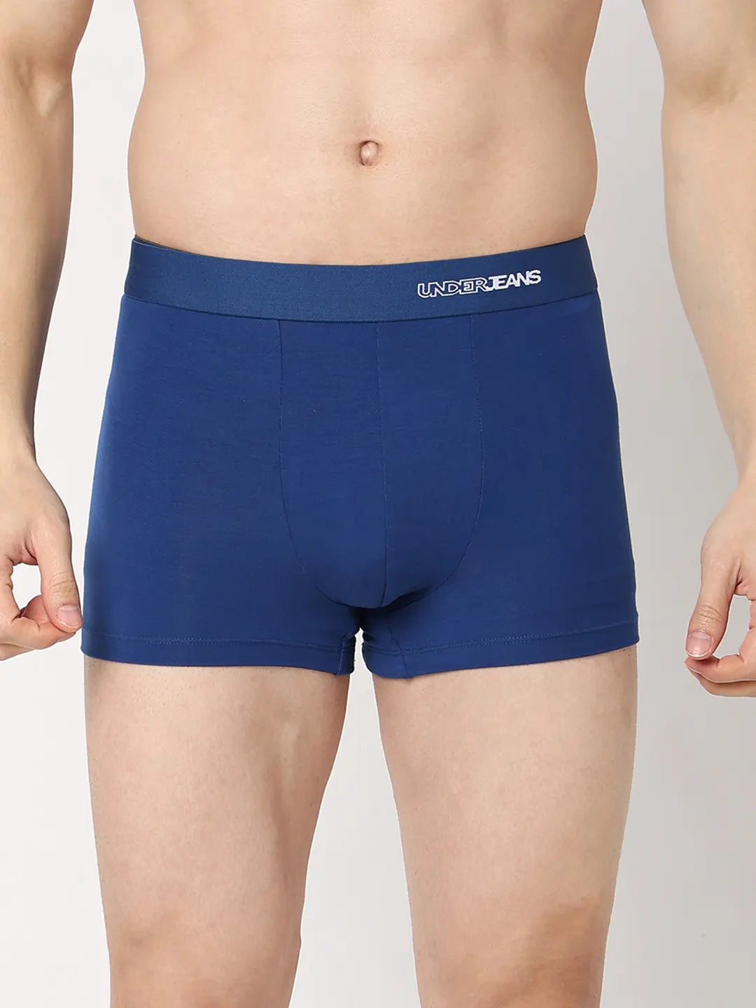 Underjeans by Spykar Men Premium Dark Blue Cotton Blend Regular Fit Trunk