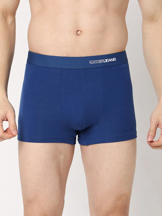 Underjeans by Spykar Men Premium Dark Blue Cotton Blend Regular Fit Trunk