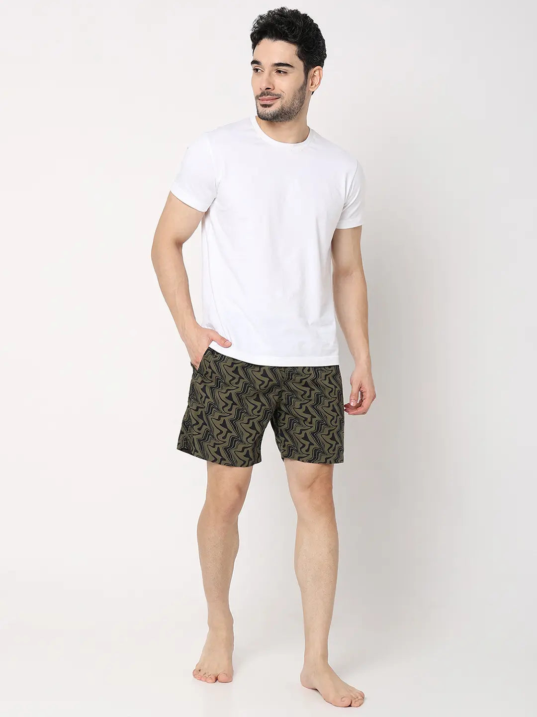 Underjeans by Spykar Men Premium Black Cotton Blend Regular Fit Boxer Shorts