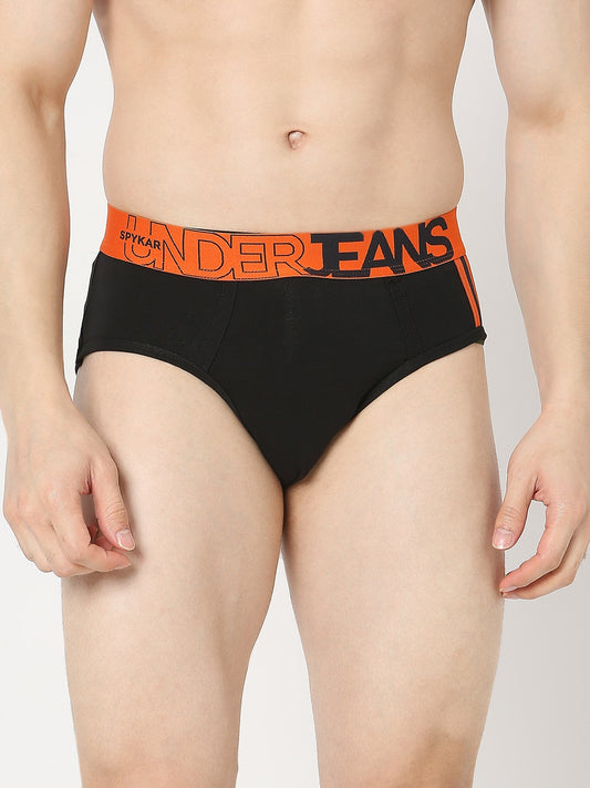 Underjeans by Spykar Men Premium Pack of 2 Black-White Brief