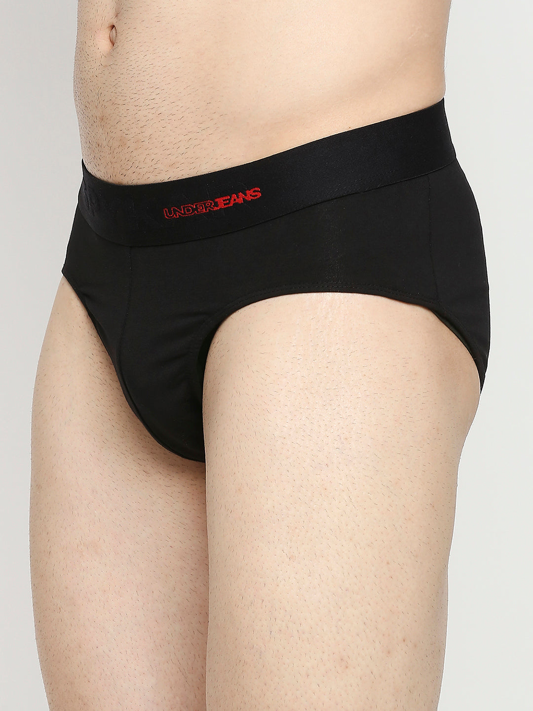 Underjeans by Spykar Men Premium Cotton Blend Black Brief