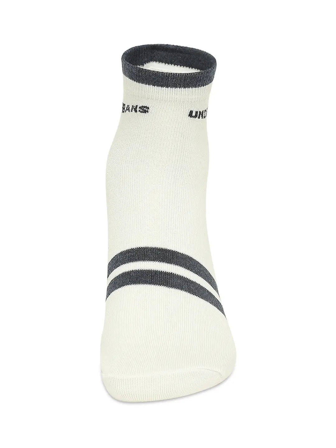 Men Premium Anthra Melange & White Ankle Length Socks - Pack Of 2- Underjeans by Spykar