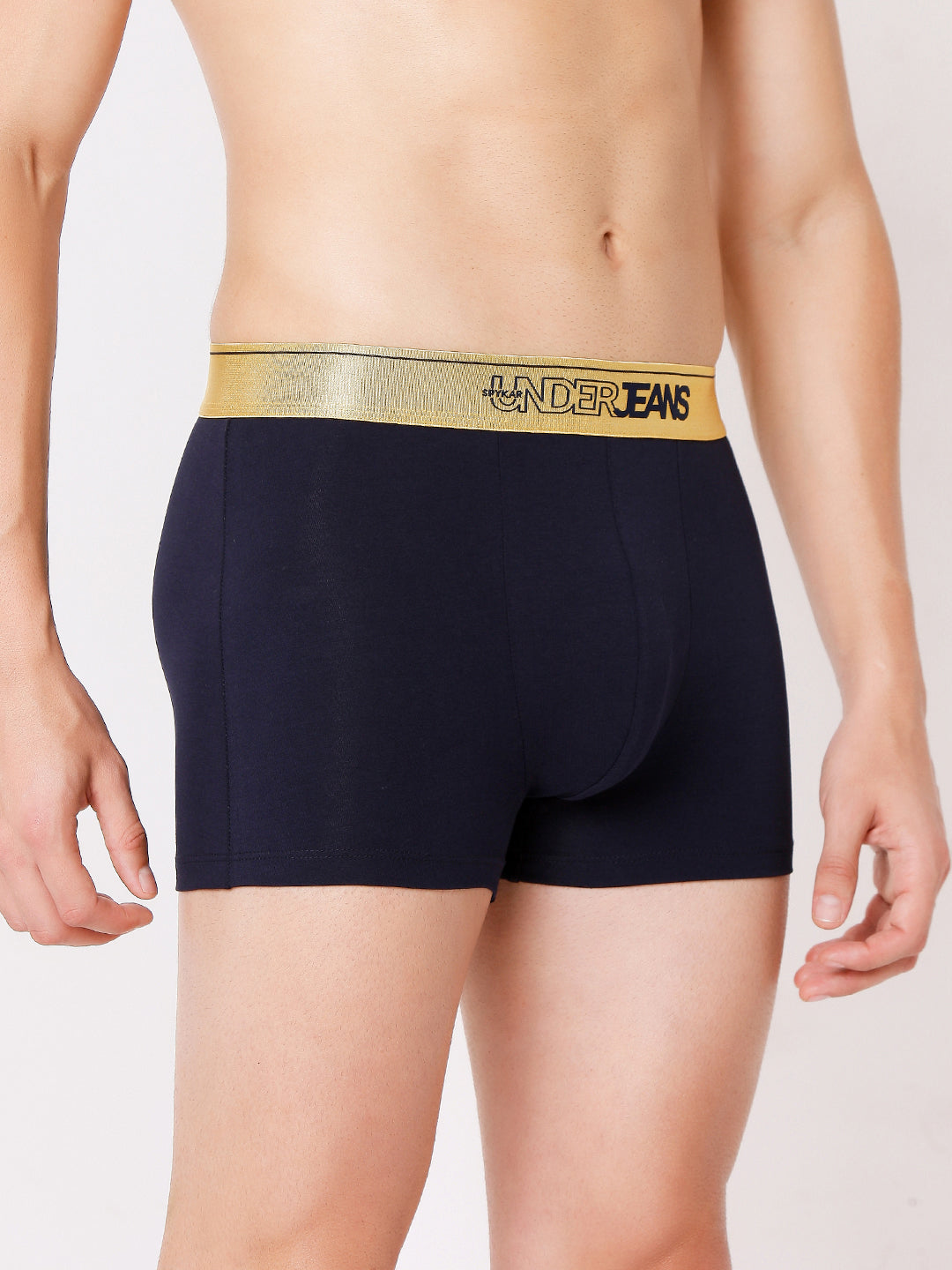 Men Premium Black & Navy Cotton Blend Trunk (Pack of 2)- UnderJeans by Spykar