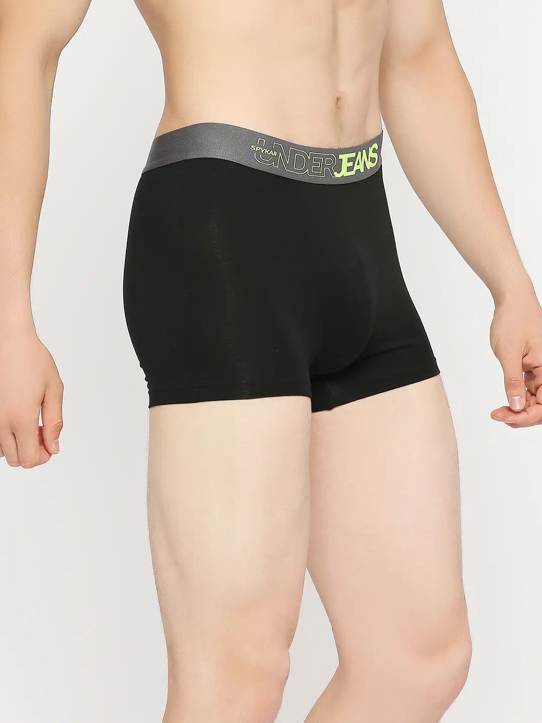 Underjeans by Spykar Men Premium Yellow & Black Cotton Blend Trunk - Pack Of 2