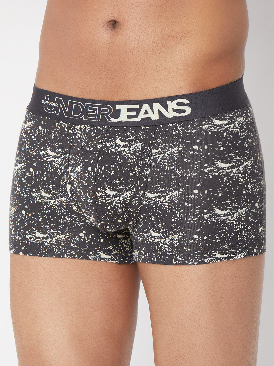 Men Premium Grey Cotton Blend Regular Fit Trunk - UnderJeans by Spykar