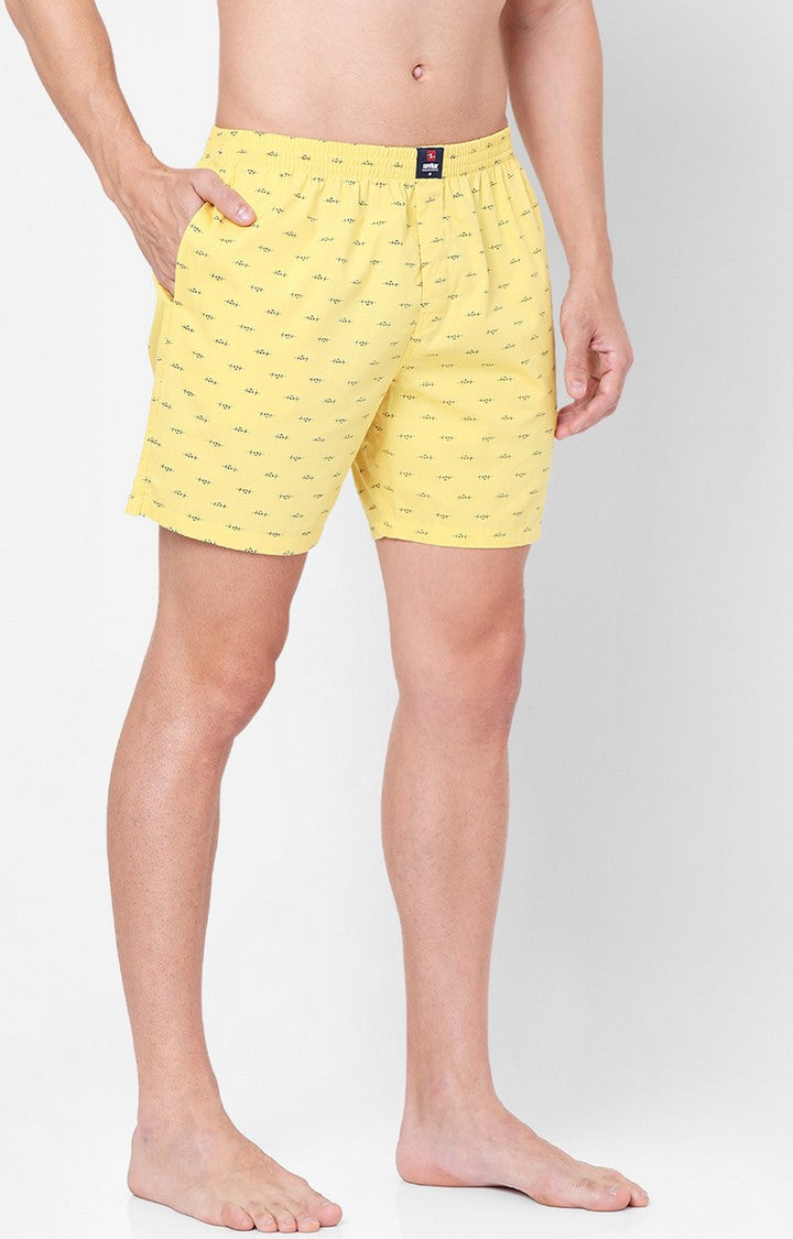 Men Premium Yellow Cotton Boxers- UnderJeans by Spykar
