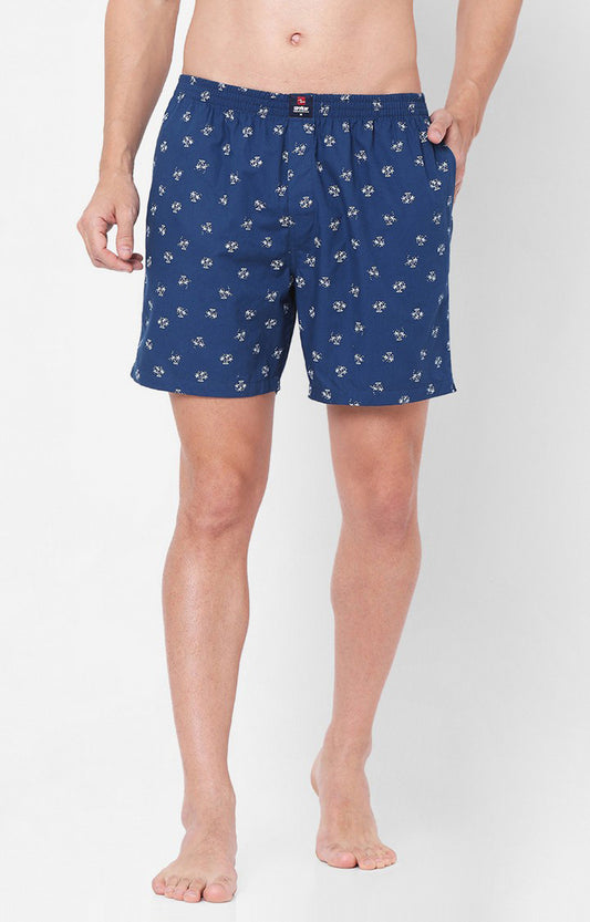 Men Premium Blue Cotton Boxers- UnderJeans by Spykar