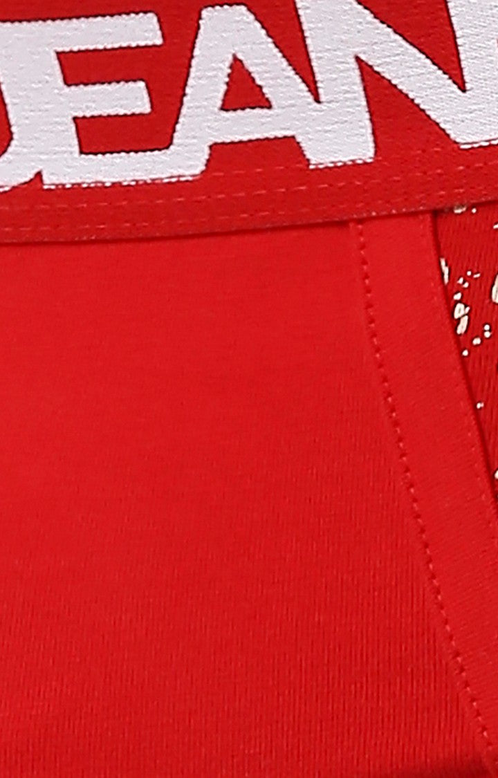 Underjeans by Spykar Men Premium Red Cotton Blend Brief