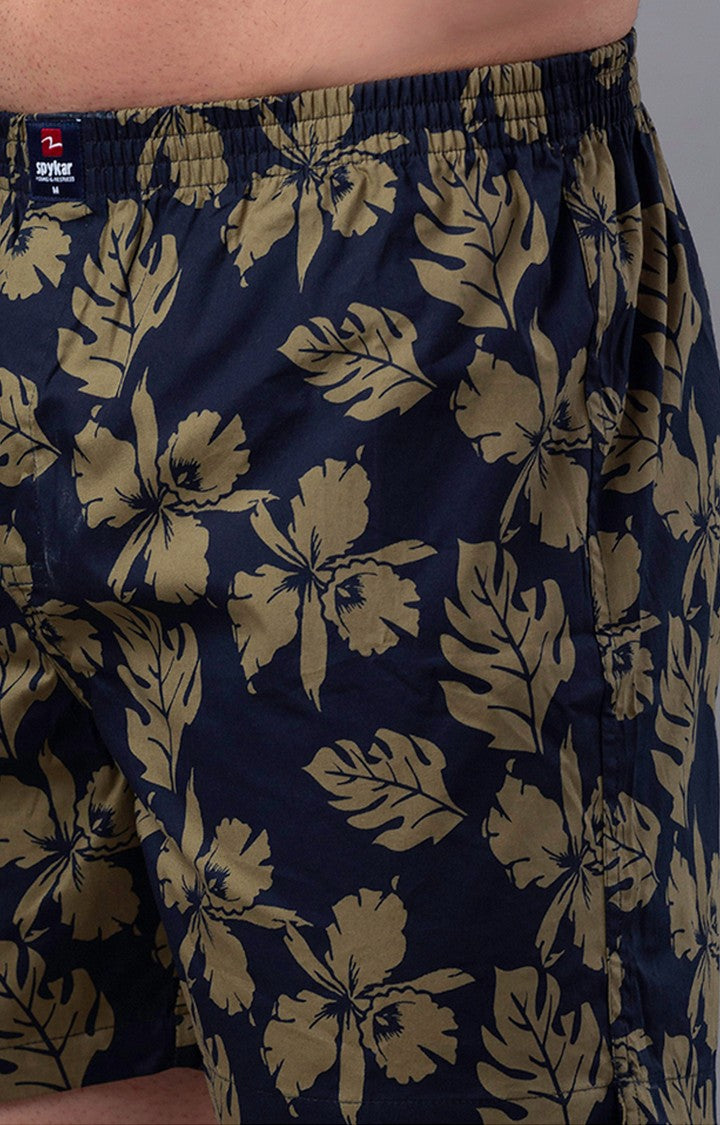 Blue Cotton Boxer for Men Premium- UnderJeans by Spykar