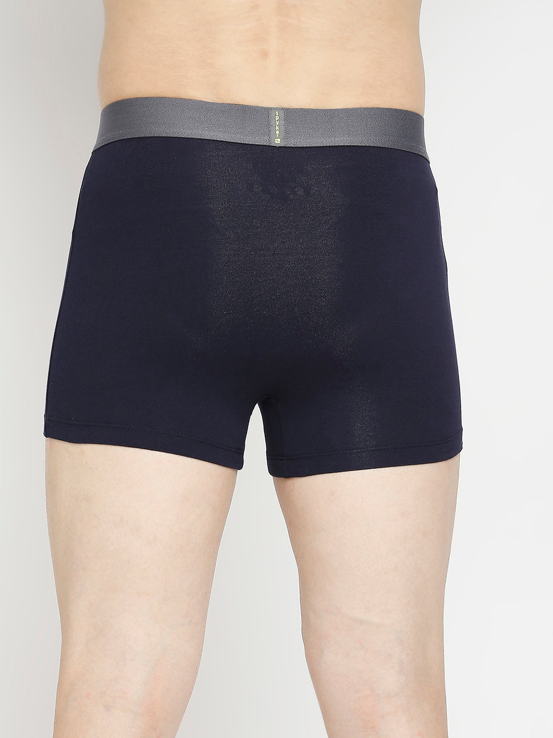 Men Premium Yellow & Navy Blue Cotton Blend Trunk - Pack Of 2- UnderJeans by Spykar