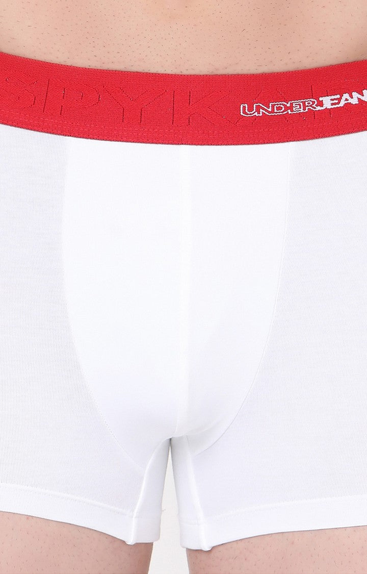 White Cotton Trunk for Men Premium (Pack of 2)- UnderJeans by Spykar