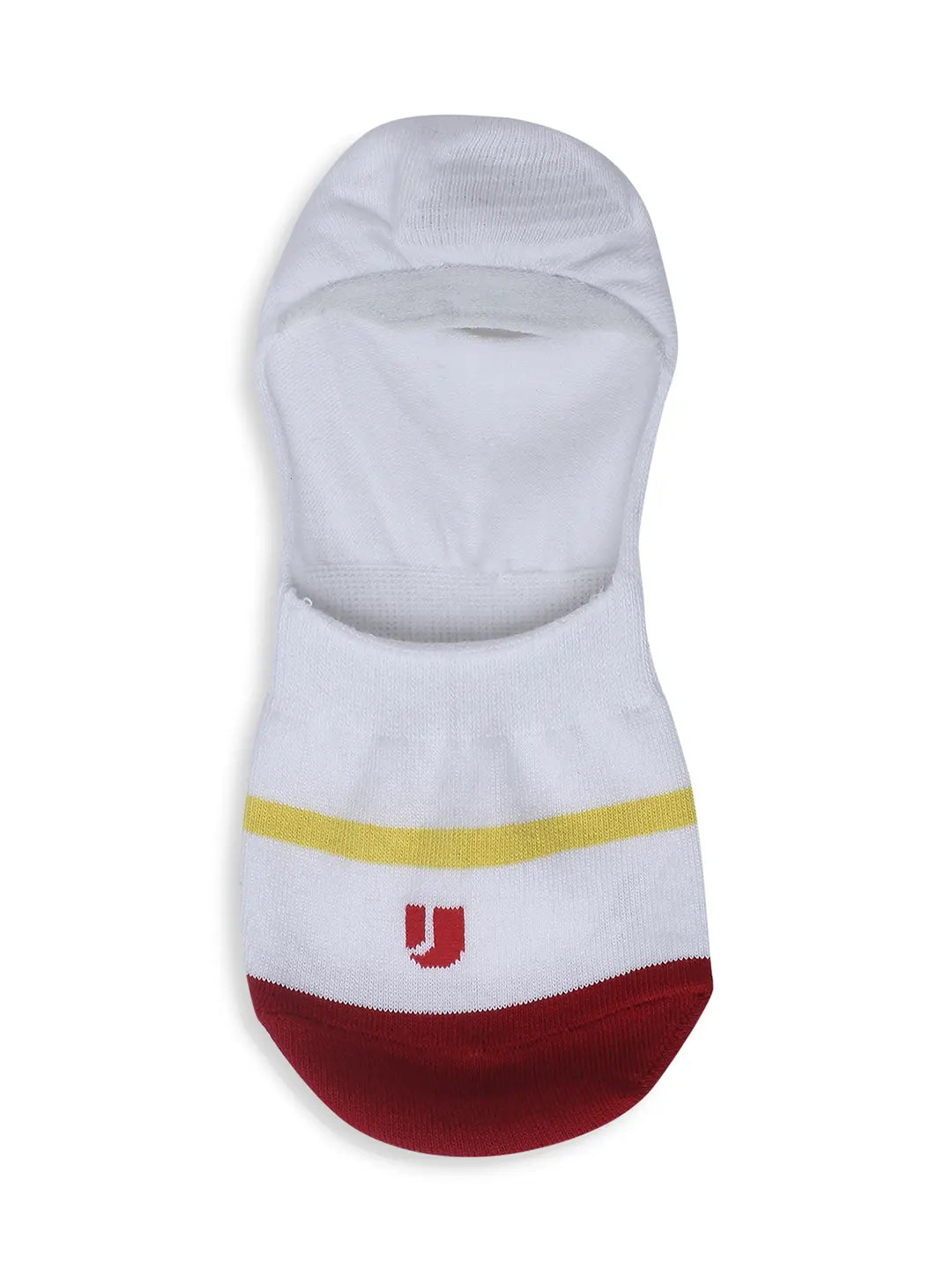 Men Black & White Cotton Blend No Show Socks - Pack Of 2 - Underjeans by Spykar