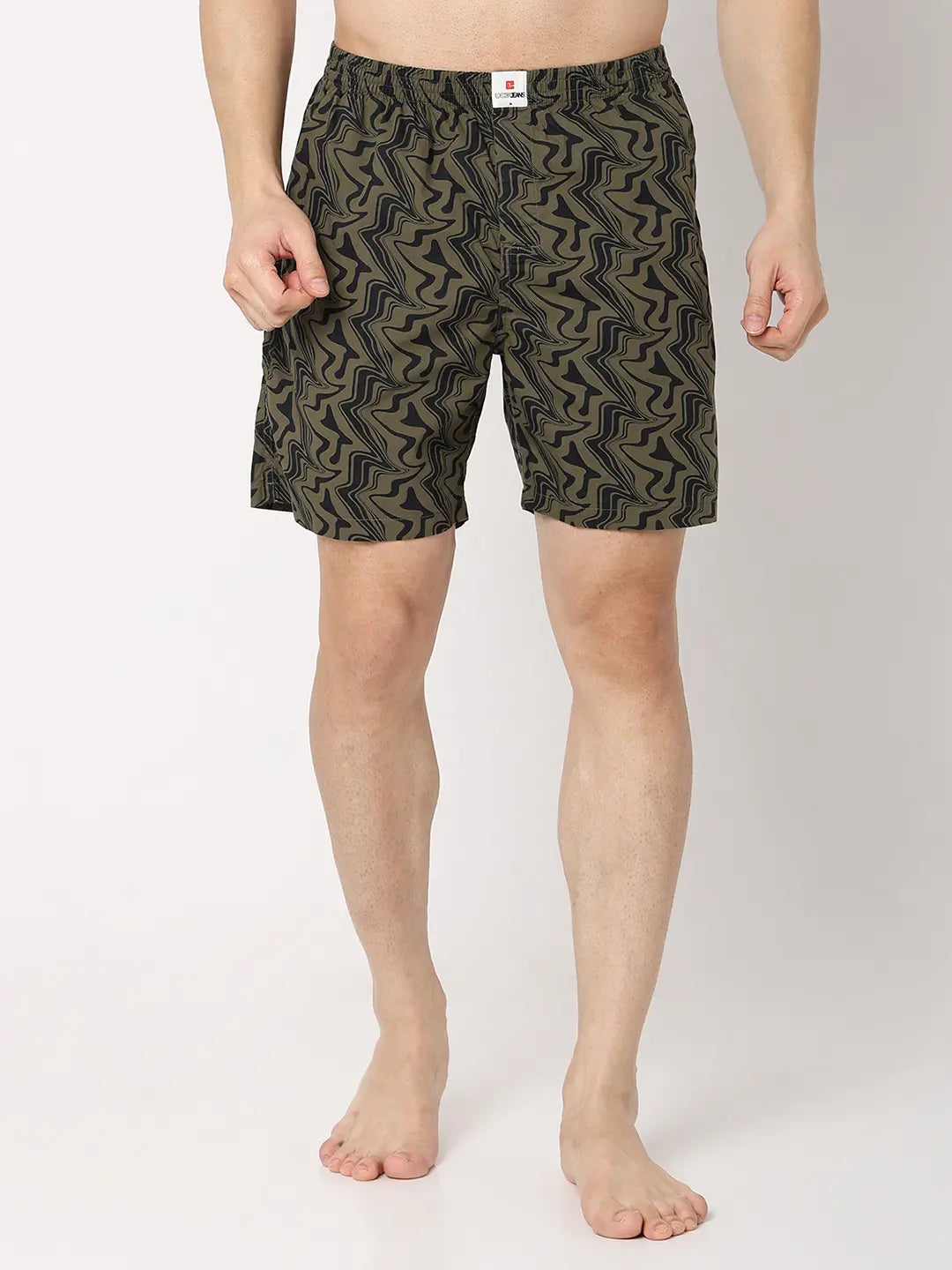 Underjeans by Spykar Men Premium Black Cotton Blend Regular Fit Boxer Shorts