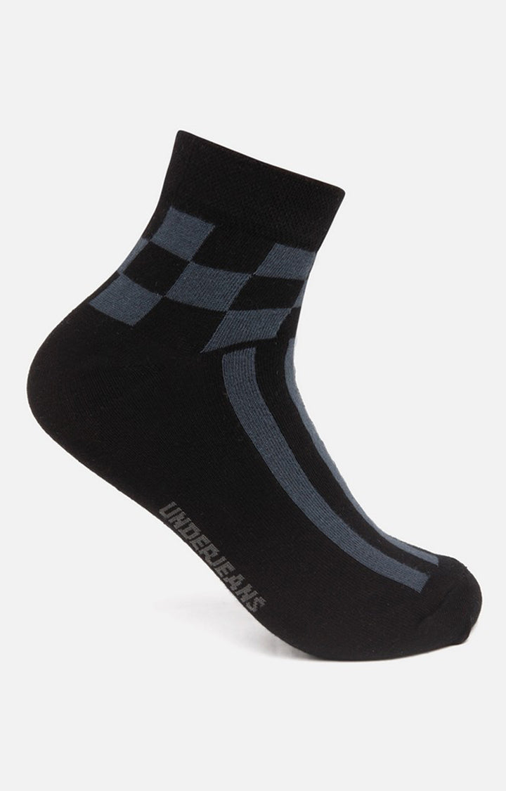 Men Premium Beige Black Navy Grey Green Ankle Length (Non Terry) (Pack of 5) Socks- UnderJeans by Spykar