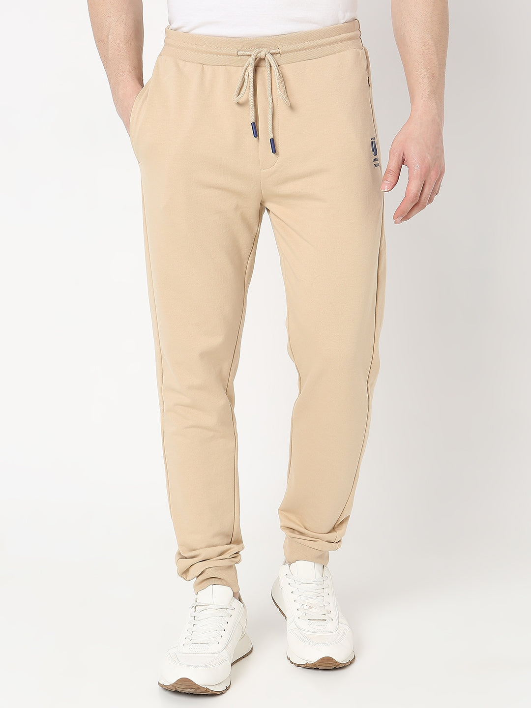 Underjeans by Spykar Men Premium Knitted Beige Track Pant