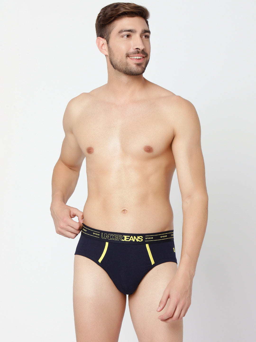 Underjeans by Spykar Men Premium Assorted Cotton Blend Brief (Pack of 2)