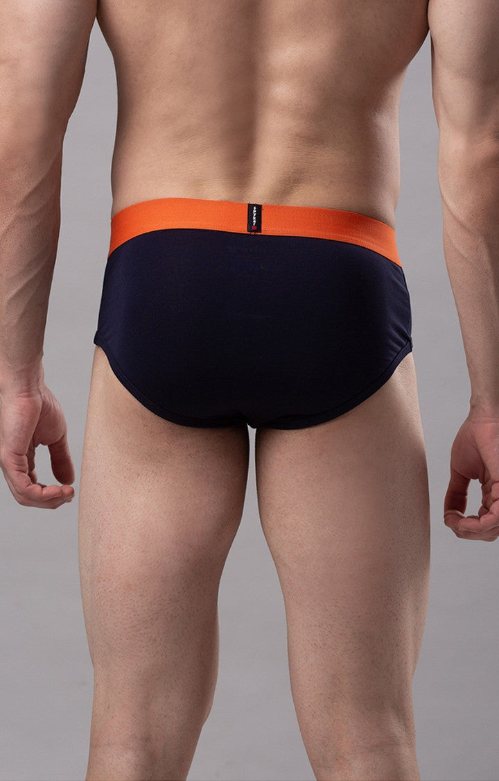 Navy Blue Cotton Brief for Men Premium- UnderJeans by Spykar