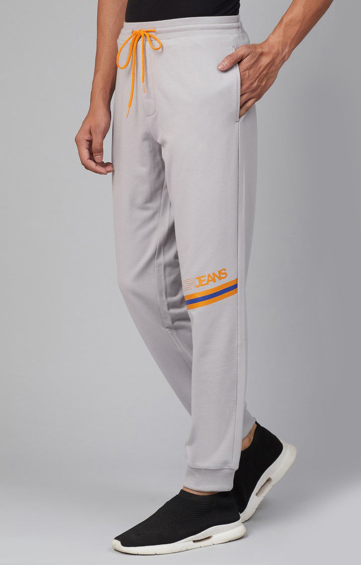 Grey Cotton Blend Solid Trackpants- UnderJeans by Spykar