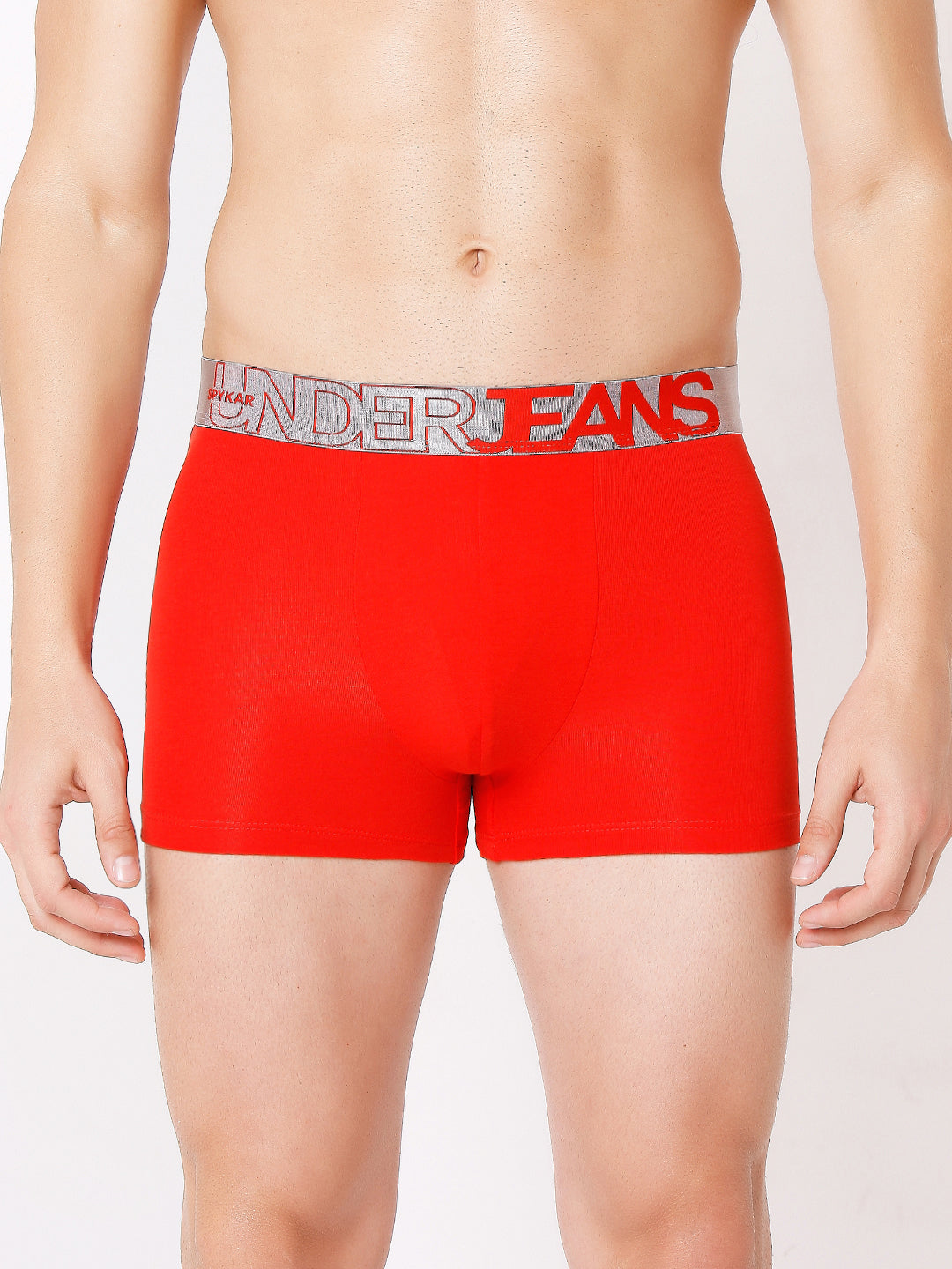 Men Premium Black & Red Cotton Blend Trunk (Pack of 2)- UnderJeans by Spykar