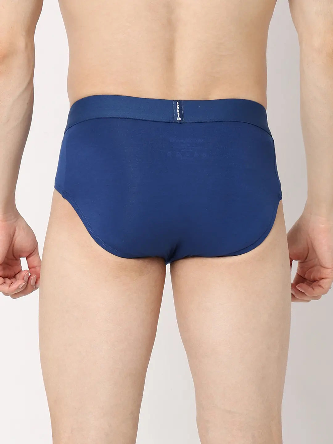 Underjeans by Spykar Men Premium Dark Blue Cotton Blend Regular Fit Brief
