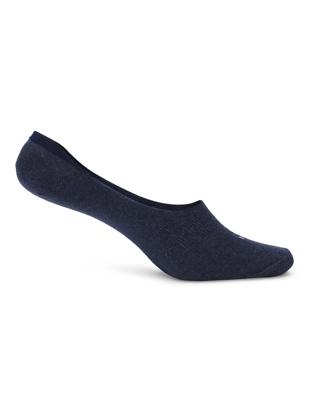Men Navy Melange & Grey Melange Cotton Blend No Show Socks - Pack Of 2 - Underjeans by Spykar