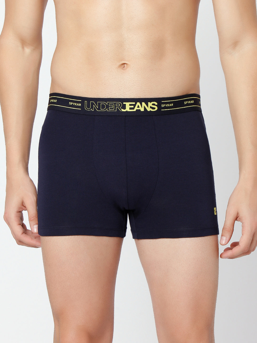 Men Premium Grey Navy & White Cotton Blend Trunk (Pack of 3)- UnderJeans by Spykar