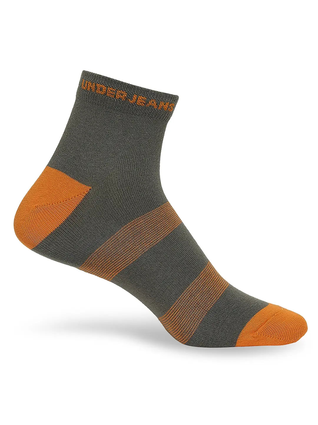 Men Premium Dark Grey & Navy Ankle Length Socks - Pack Of 2- Underjeans by Spykar