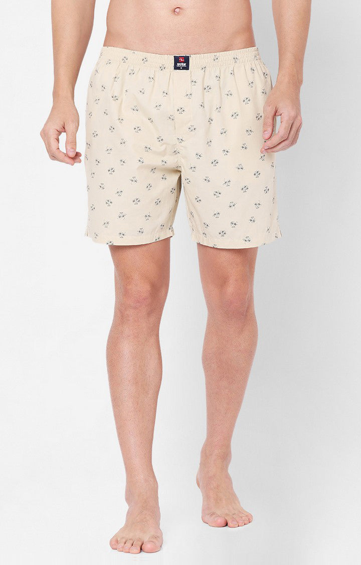 Men Premium Beige Cotton Boxers- UnderJeans by Spykar
