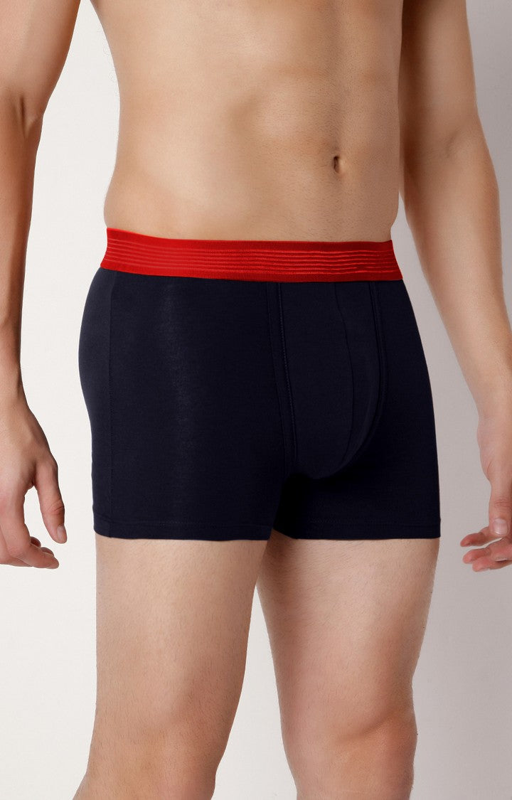Underjeans by Spykar Men Premium Navy Cotton Blend Trunk