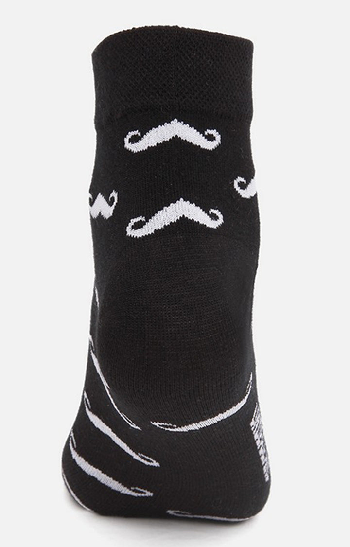 Men Premium Black Ankle Length (Non Terry) Single Pair of Socks- UnderJeans by Spykar